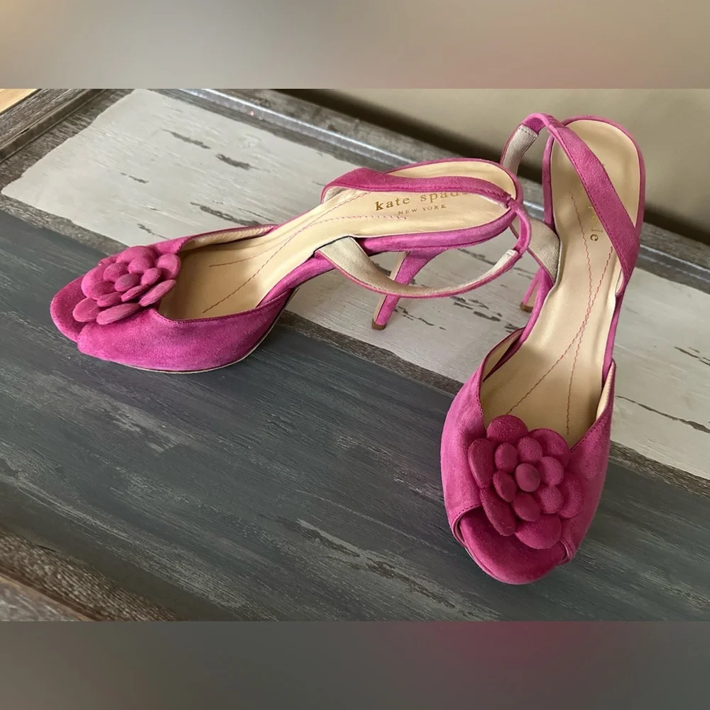 Kate Spade New York Women's Pink Suede Leather Slingback Sz 8‎